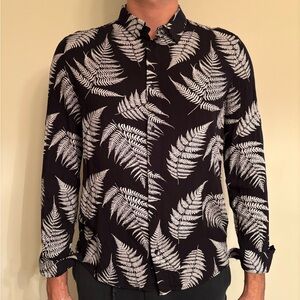 H&M Black and White Fern Print Shirt